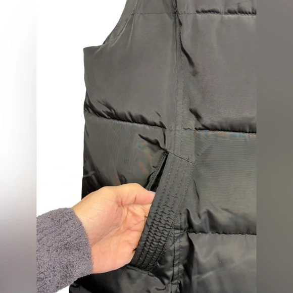 Kafuna Women's Longline Black Puffer Gilet Vest Hooded Quilted Sleeveless Medium - Picture 5 of 10